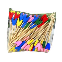 [tulip] 200 Pcs Disposable Cocktail Picks Party Supplies, Fruit/Cake, 10 cm