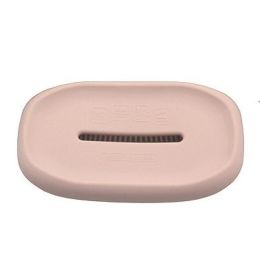 Soap Holder 2-in-1 Silicone + Soft Bath Brush Soap Box for Home Travel Soap Dish Bathroom Accessories (Color: Pink)
