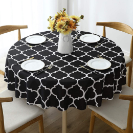Tablecloth For Round Tables Waterproof Satin Resistant Washable Dining Table Protector (Color: Black, size: 100*100cm)